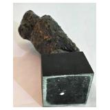 LL-FR - Vintage Mid-Century Bronze Owl Sculpture on Wooden Base