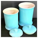 LL-FR - Omniware Turquoise Cannister Set of 2 With Lids