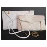 LL-FR - Beaded & Clemente Ivory Clutch Handbags (Lot of 2)