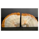 LL-FR - Onyx Marble Shell Bookends (Lot of 2)