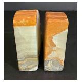 LL-FR - Onyx Marble Shell Bookends (Lot of 2)