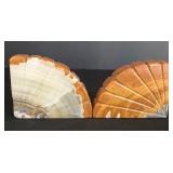 LL-FR - Onyx Marble Shell Bookends (Lot of 2)
