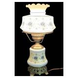 LL-FR - Vintage Quoizel "Abigail Adams" Blue Poppy Hurricane Lamp