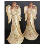 LL-FR - Ceramic Holy Family & Angel Figures Mixed Lot of 3 Pieces