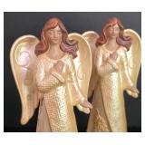 LL-FR - Ceramic Holy Family & Angel Figures Mixed Lot of 3 Pieces