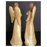 LL-FR - Ceramic Holy Family & Angel Figures Mixed Lot of 3 Pieces