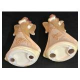 LL-FR - Ceramic Holy Family & Angel Figures Mixed Lot of 3 Pieces