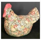 LL-FR - Enesco Floral Chicken & 2 Other Decorative Chickens Mixed Lot