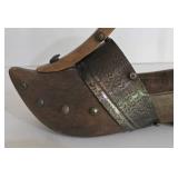 LL-BR1 - Vintage Dutch Style Wood & Brass Wine Bottle Holder
