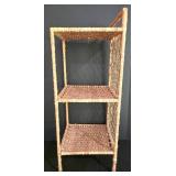 LL-FR - Wicker Shelf Unit, 4 Baskets & Woven Pitcher Mixed Lot