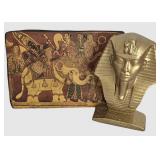 LL-FR - Telvatta Shrine Plaque & King Tut Bust Mixed Lot