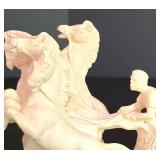 LL-FR - Vintage Gino Ruggeri Horse Chariot Sculpture