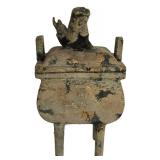 LL-ST - Vintage Cast Iron Censer Incense Burner With Foo Dog Lid