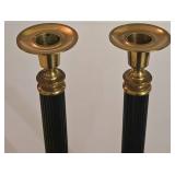 LL-ST - Antique Marble and Brass Candlesticks
