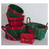 LL-ST - Holiday Basket Planter Mixed Lot With Metal Mailbox