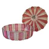 K - Vintage Anchor Hocking Old Cafe Covered Candy Dish
