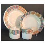 K - Sakura Sue Zipkin Moccasin 4 Piece Stoneware Serve Set