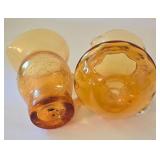 K - Vintage Amber Glass Pitchers, Carafe, Sugar & Creamer, Salt & Pepper Shakers Mixed Lot