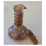 K - Vintage Amber Glass Pitchers, Carafe, Sugar & Creamer, Salt & Pepper Shakers Mixed Lot