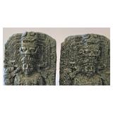 K - Ethnic Stone Bookends & Wooden Platter Mixed Lot