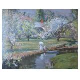 K - Vintage Lady With Parasol Framed Print