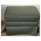 K - Vintage Green Upholstered Ottoman Stool