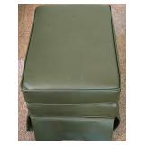 K - Vintage Green Upholstered Ottoman Stool