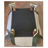 K - Vintage Green Upholstered Ottoman Stool