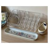 LR - Vanity Tray Set Mirrored Tray, Cosmetic Holder, Organizer & More