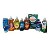 K - Dish Soap & Detergent Mixed Lot of 8 - Dawn, Ajax, Cascade, Finish, Great Value