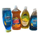 K - Dish Soap & Detergent Mixed Lot of 8 - Dawn, Ajax, Cascade, Finish, Great Value