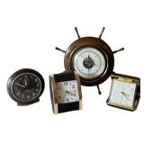 LR - Vintage Wall Clocks & Barometer Mixed Lot