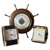 LR - Vintage Wall Clocks & Barometer Mixed Lot