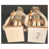 LL-ST - Christmas Decor Lighted Tinsel Tree Nutcracker Pair & Santa Topper (Lot of 3)