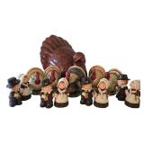 K - Thanksgiving Turkey Decor & Salt & Pepper Shakers Mixed Lot 14 Pieces