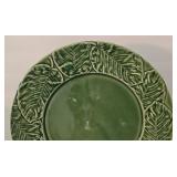 K - Pumpkin Soup Crock, Leaf Plate & Lacquered Pumpkin Bordalo Pinheiro Set