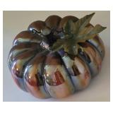K - Pumpkin Soup Crock, Leaf Plate & Lacquered Pumpkin Bordalo Pinheiro Set