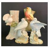 K - Vintage Bird Vases Lefton Otagiri & Slovakian Mixed Lot