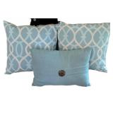MBR - Throw Pillow Set - 3 Blue Accent Pillows