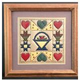 K - Mixed Wall Decor & Wood Basket Shadow Box, Punched Tin Art & Basket Caddy