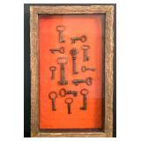 K - Mixed Wall Decor & Wood Basket Shadow Box, Punched Tin Art & Basket Caddy