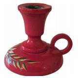 K - Vintage Scandanavian Items;  Swedish Red Lacquered Wood Candelabra & More