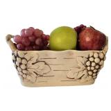 K - Ceramic Basket Pair With Faux Fruit - Birks Italy & Rum Rill