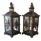 K - Candleholders Mixed Lot Lantern Pair, Ashland Candles & Pedestals