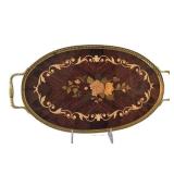 K - Lacquered Box & Tray Marquetry Set