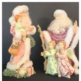 LR - Christmas Santa Figurines Pair With Children