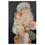 LR - Christmas Santa Figurines Pair With Children