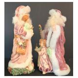 LR - Christmas Santa Figurines Pair With Children