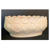 LR - White Ceramic Planter & Hurricane Candle Holder (Lot of 2)