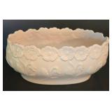 LR - White Ceramic Planter & Hurricane Candle Holder (Lot of 2)
